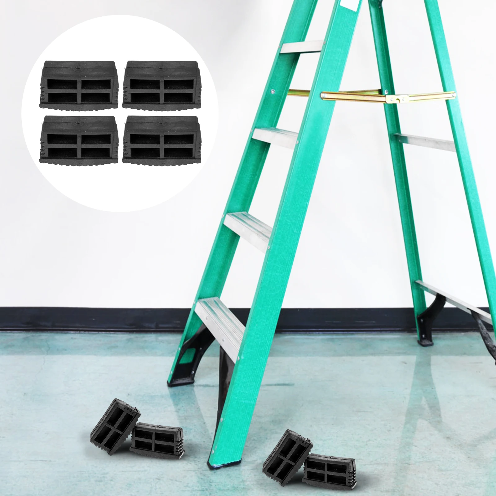 

4pcs Ladder Covers Anti-slip Rubber Pads 22x60 Durable Protective Ladder Feet Cover Construction Tools Floor Safeguard