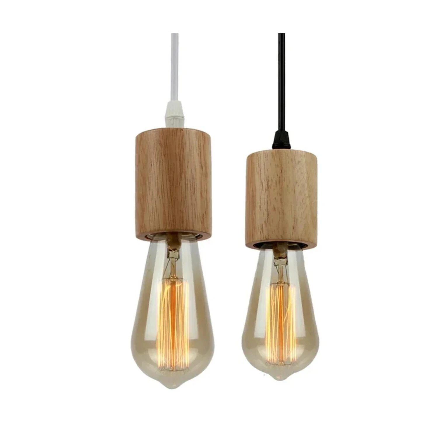 New Elegant Modern Personality Loft Wood Pendant Lamp for Bedroom and Commercial Shop Decor, Unique Rustic Charm Hanging Light F