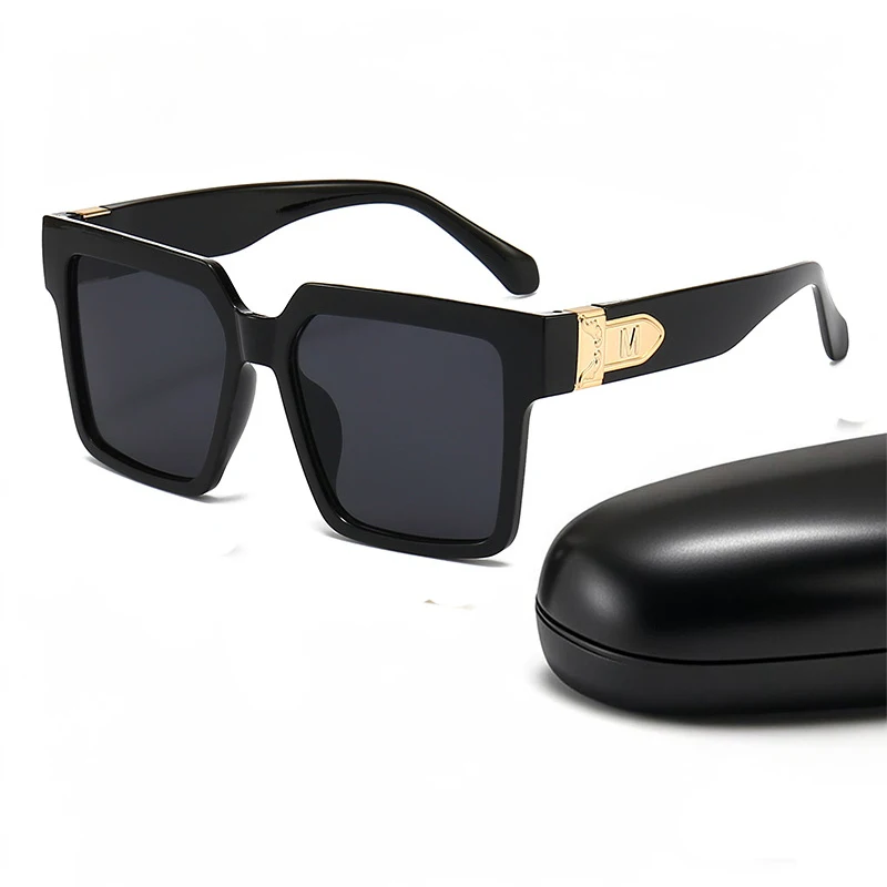 الرجعية الأسود ظلال النظارات الشمسية الفاخرة للرجال العلامة التجارية مصمم الشهيرة مربع UV400 نظارات شمسية الذكور الإناث النظارات النظارات 2025