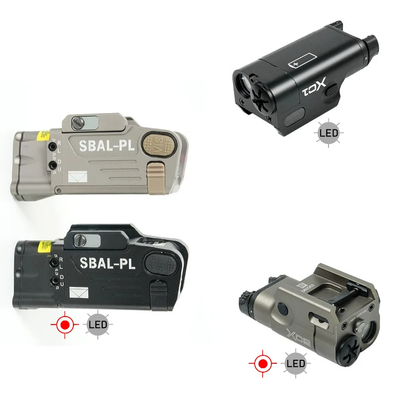 

Airsoft SBAL-PL XC2 Red Dot Laser XC1 X300 X300U LED Flashlight Hanging Tactical Light For 20MM Rail Hunting Accesssories