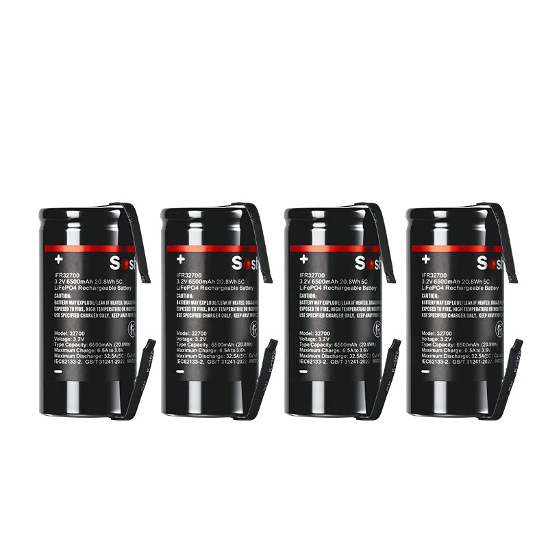 Soshine 6500mAh LiFePO4 Battery 3.2V 32700 Battery 100% Orignal 35A Continuous Discharge Maximum 55A Battery+DIY Nickel Sheets