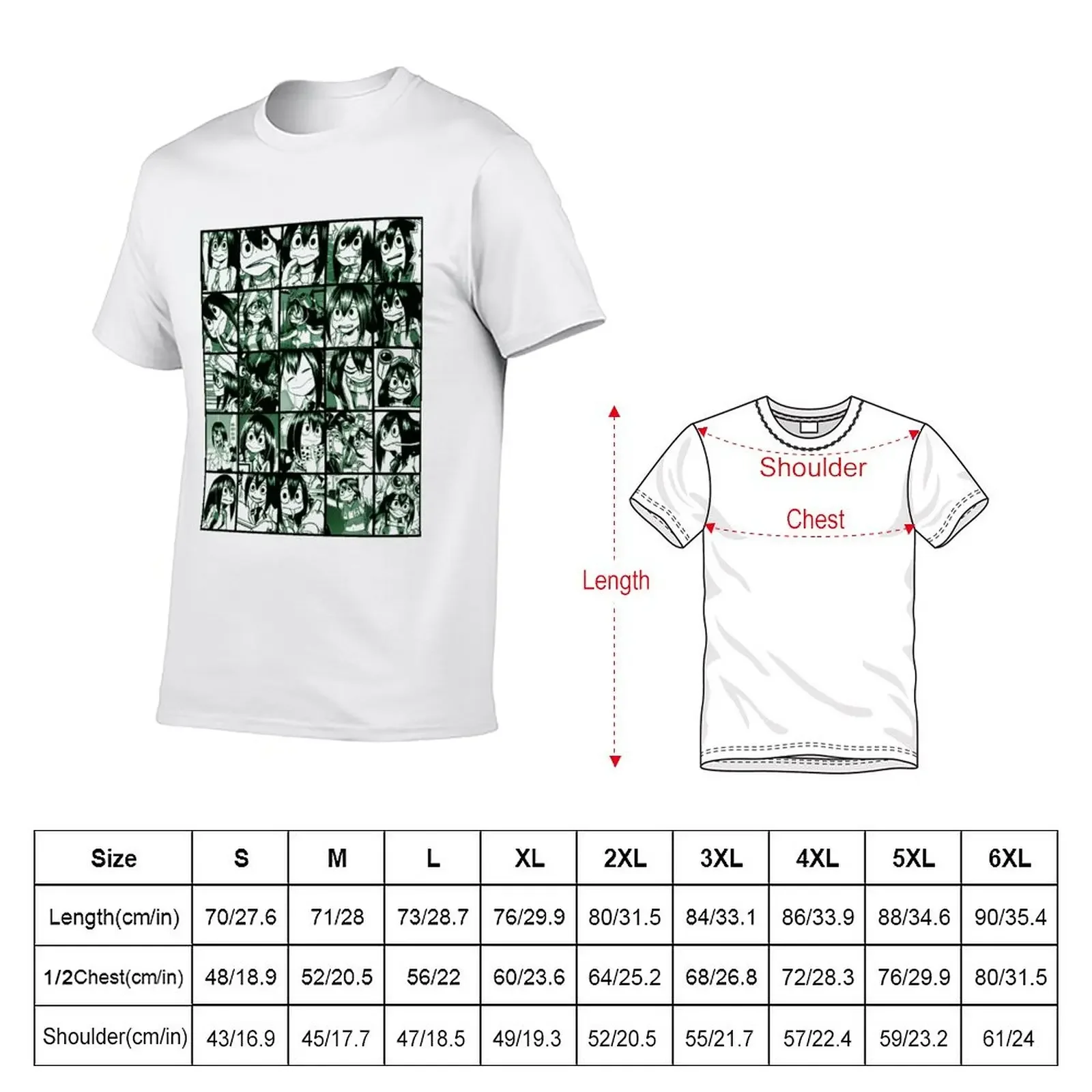 Tsuyu Asui Collage- color version T-Shirt plain for a boy mens t shirt graphic