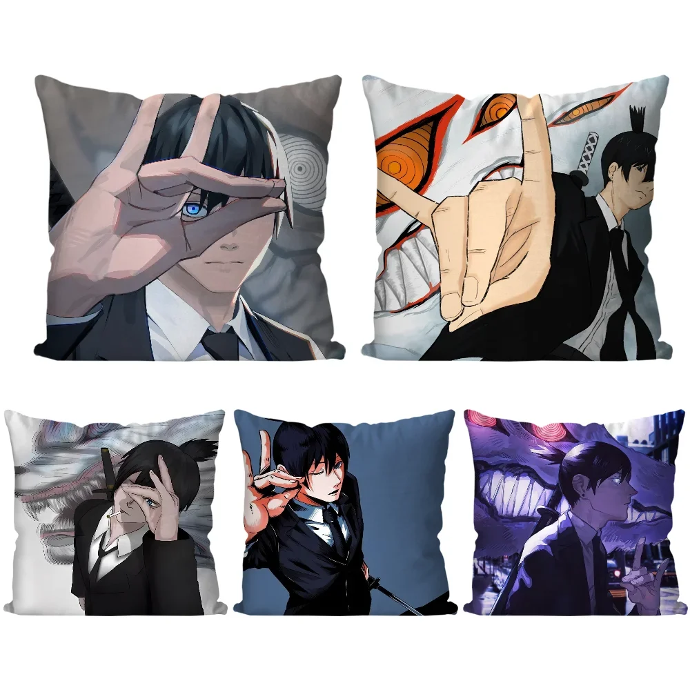 Hayakawa Aki Anime Chainsaw Man Pillow Case Square Pillow Bedroom Sofa Leisure Comfort Cushion Living Room Home Decoration 40X40