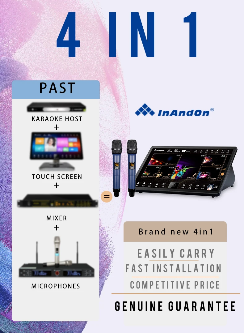Karaoke Player 15.6inch 1T 4in1 4k Output Affordable Home Ktv System Smart Song-Selection KTV System Karaoke Machine