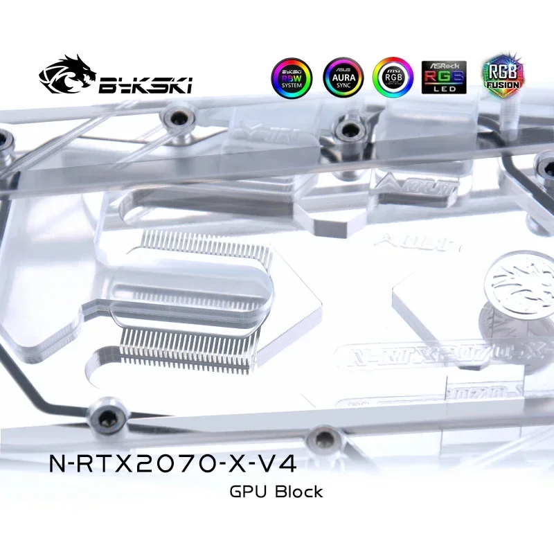 Bykski Water Block for NVIDIA RTX2070 Founders Edition/Reference Edition/EVGA 2060/GTX1660Ti Full Cover GPU Block /RGB Light