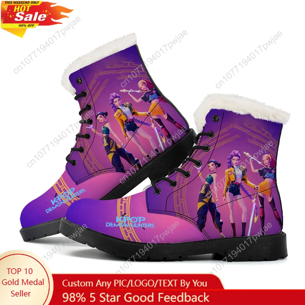 

KPop Demon Hunters плюшевые ботинки мужские женские подростковые туфли повседневные ботинки легкие высокого качества пара обувь на заказ