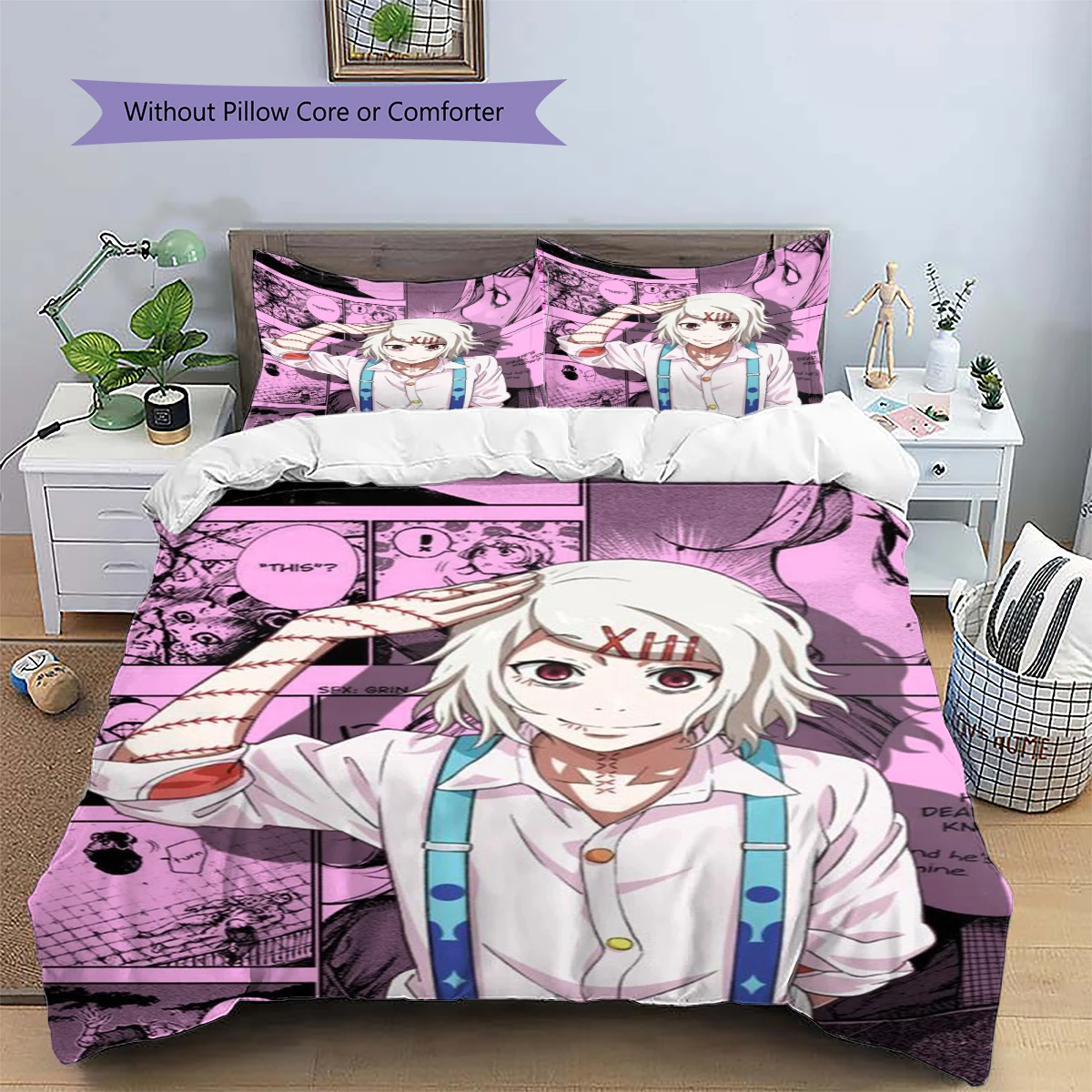 Tokyo Ghoul Exquisite Anime Patterned Duvet Cover Set & Case Daily Use Bedding Nice Fan Gift Bedroom Ornament Decoration -xia129