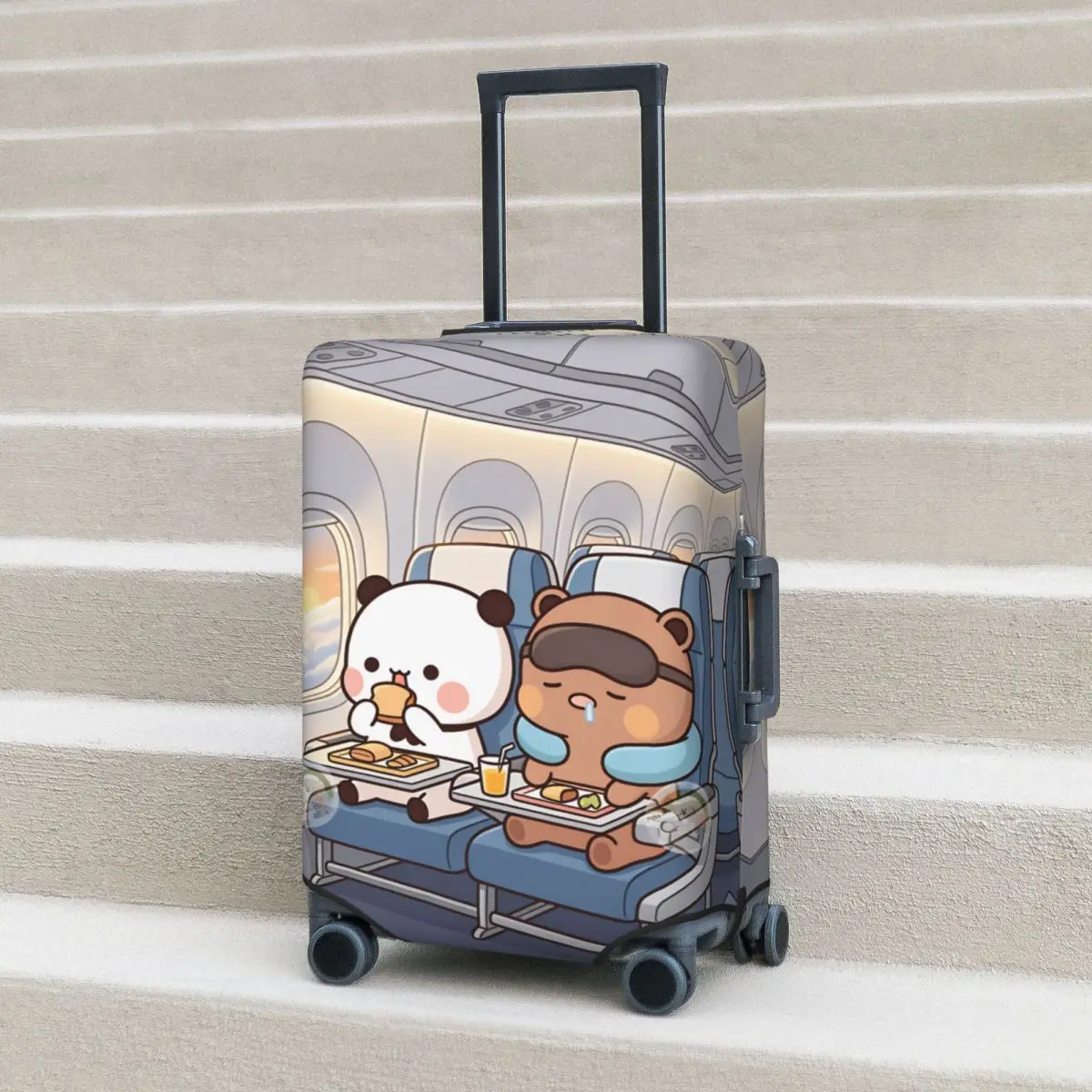 

Panda Bears Bubu And Dudu Suitcase Cover Practical Travel Protector Luggage Case Flight