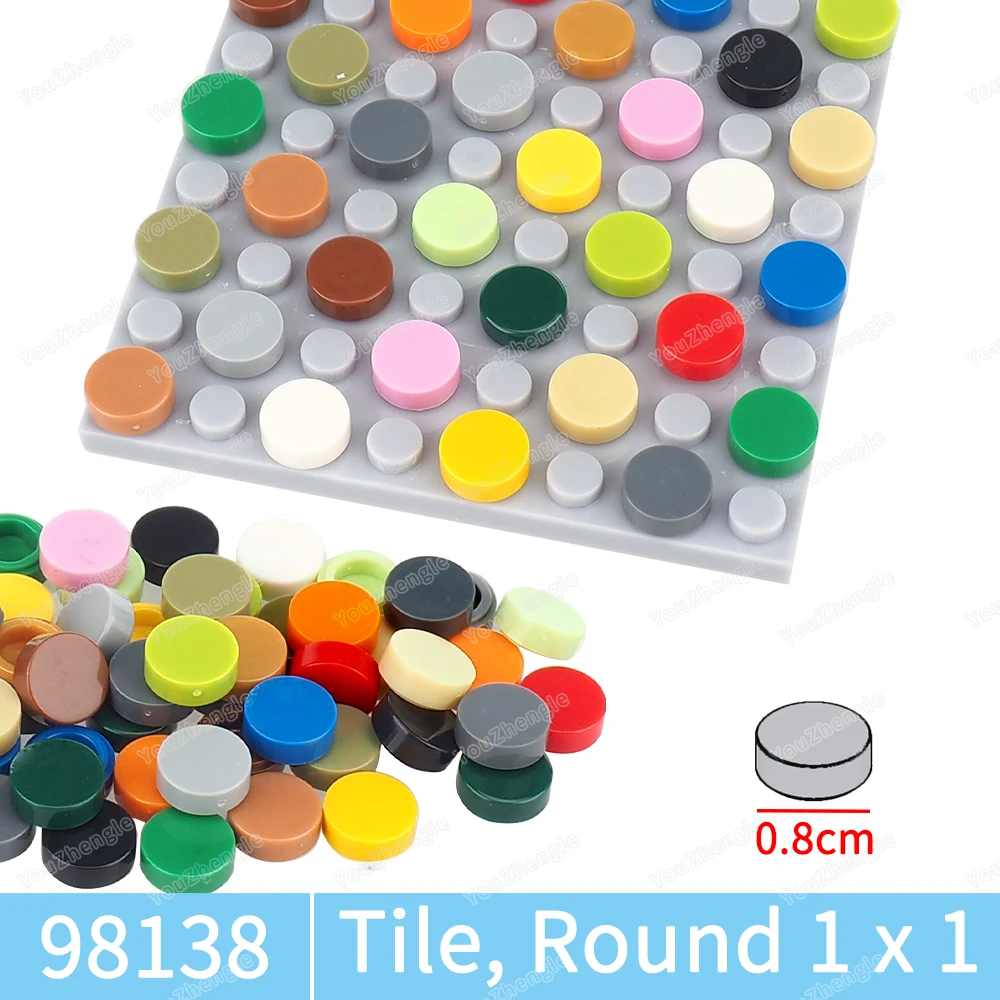 98138 bloco de construção 1x1 telhas redondas moc acessórios pequenas partículas modelo figuras cenas cidade militar componente presente da criança brinquedo