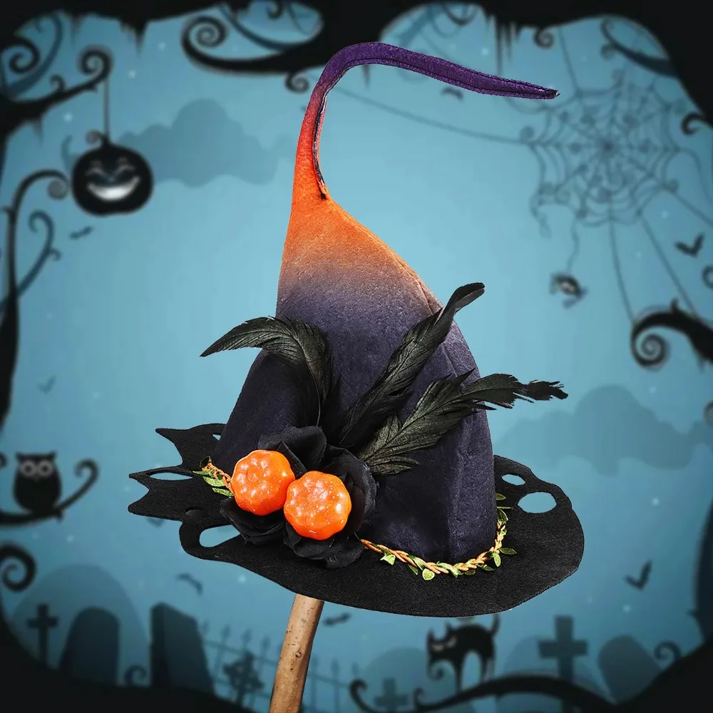 Halloween Pumpkin Shaped Witch Hat Harvest Festival Souvenir Hat Party Props Cosplay Costume Accessory 5
