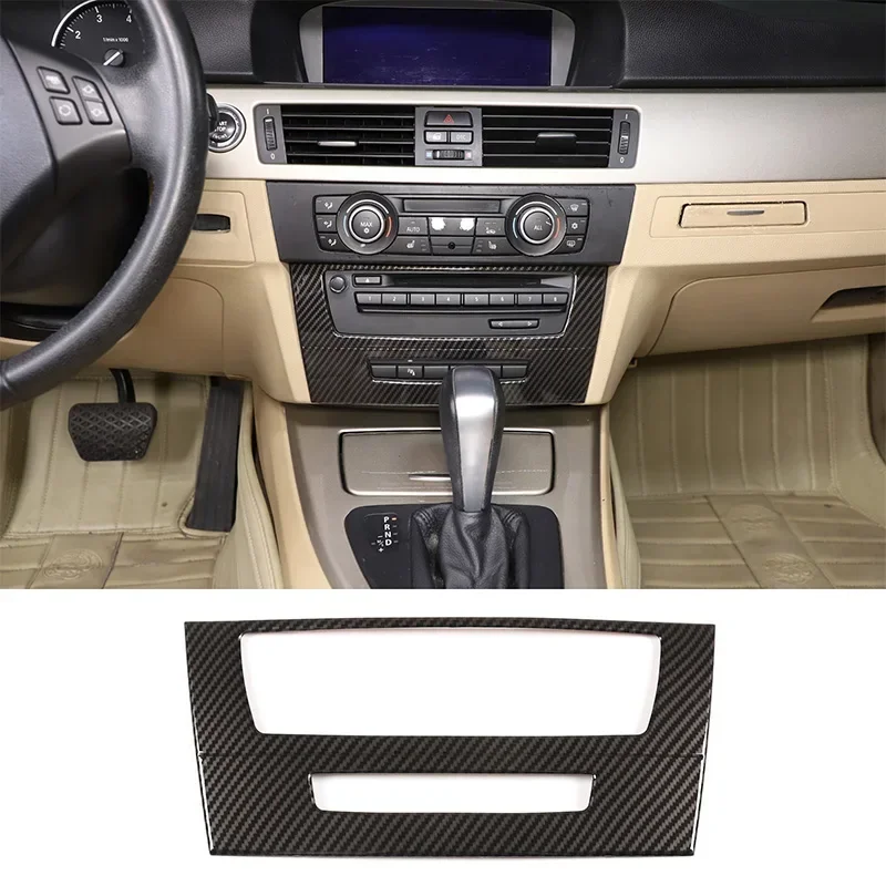 Car Interior Center Control CD Panel Frame Cover Trim ABS Accessories Carbon Fiber Style For BMW 3 Series E90 E92 E93 2005-2012