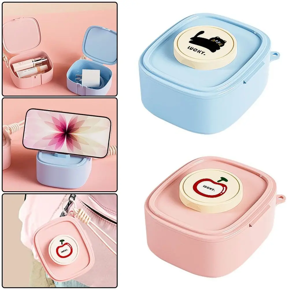

Portable Data Cable Storage Box with Pendant Multi-functional Mini Jewelry Box Small Item Organizer