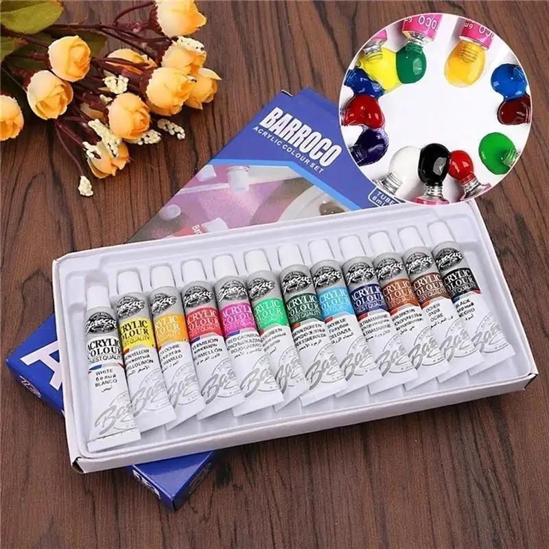 12Colors Acrylic Paint Color Set Acrylics Pigments Pigment Artists Ceramic Stone Wall Craft Paints Diy Handmade Accessory