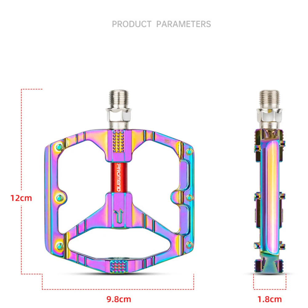 PROMEND Bicycle Pedal DU Double Bearing MTB Anti-slip Ultralight Aluminum Mountain Road Bike Platform Pedals Cycling Accessories