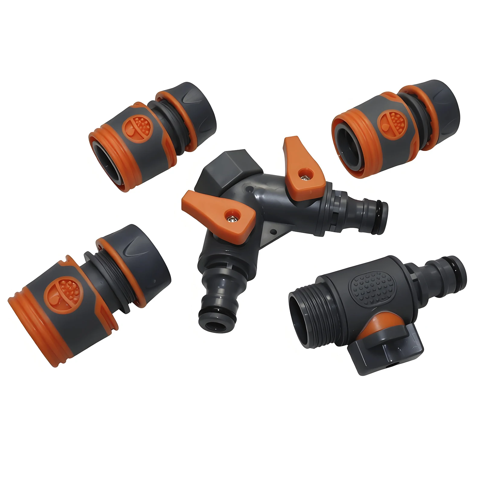 5 Pcs Kit G3/4'' G1/2'' Garden Hose Adapter Quick Connector Stop Plug Coupler Joint Water Irrigation Tube Repair Extender