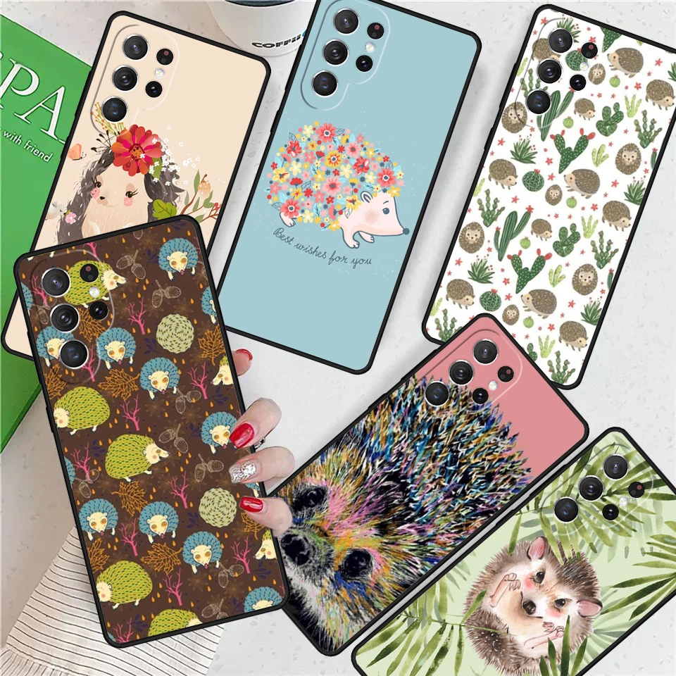 Cute Hedgehog For Samsung Galaxy S24 Ultra S21 S22 S8 S9 S10E Note 10 20 Plus FE S23 Phone case Cover Coque