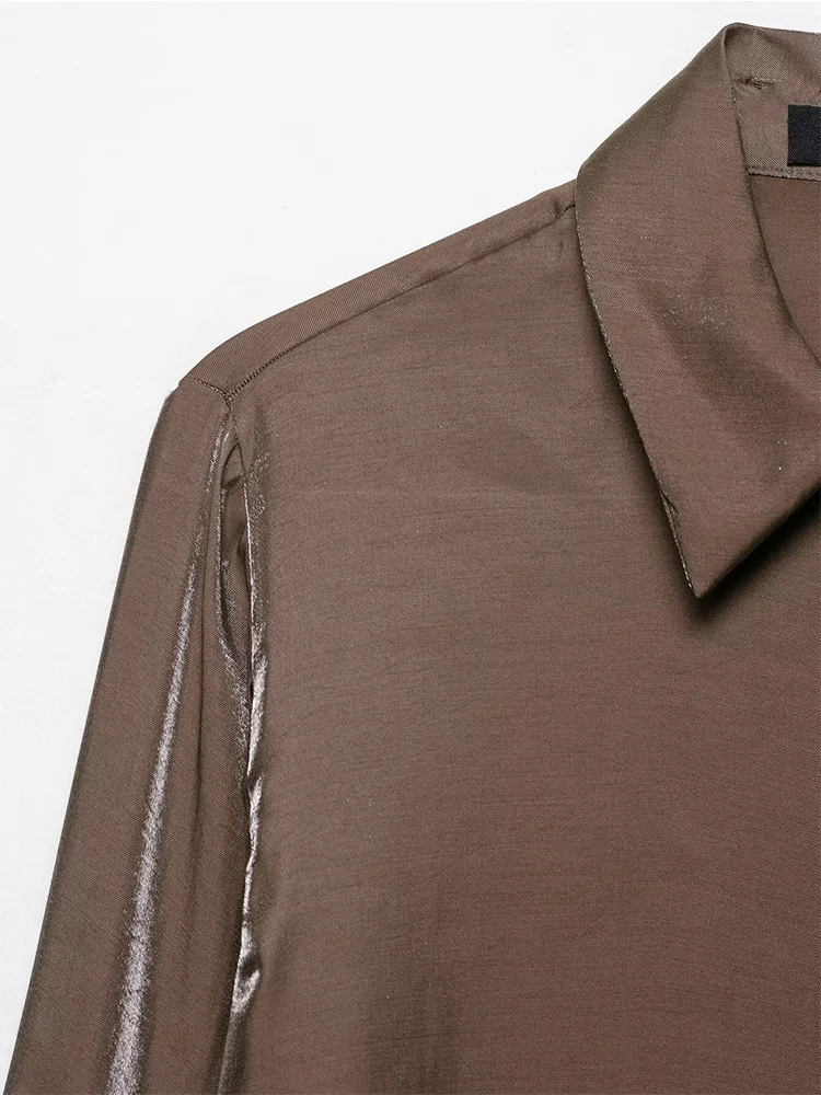 Eleganckie koszule damskie w tęczowych kolorach, modne w 2025 roku, z długim rękawem, streetwearowe, codzienne bluzki i koszule damskie, elegancki top.