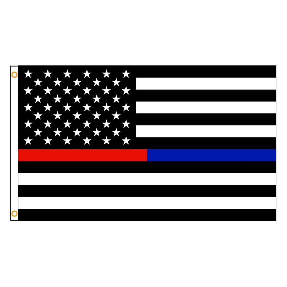 60x90cm 90x150cm Dual Line Thin Grey thin green line of America Flag Banner Tapestry