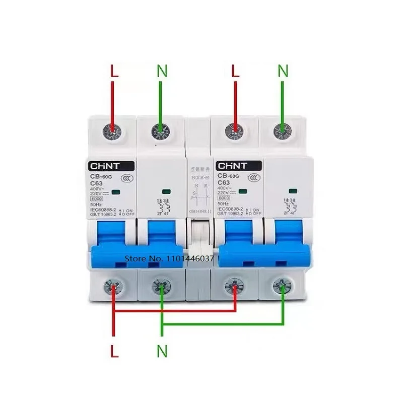 CHINT CB-60G DC Electric Vehicle Solar Energy Dual Power Manual Transfer Switch Circuit Breaker MCB