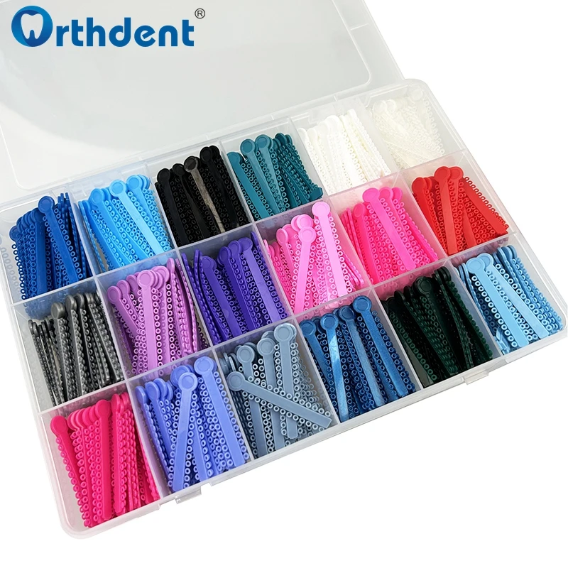 18Colors/Box Orthdent Dental Elastic Ligature Ties Colorful Band Elastomeric For Brackets Braces Dentistry Orthodontic Treatment