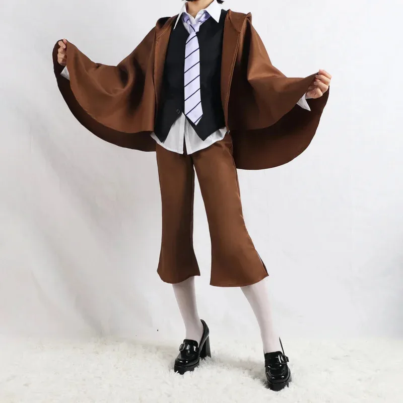 Edogawa Rampo Cosplay Anime Bungo Stray Dogs Costumi Costumi di Halloween Parrucca Detective Uniforme Vestito Completo Del Partito Colthing