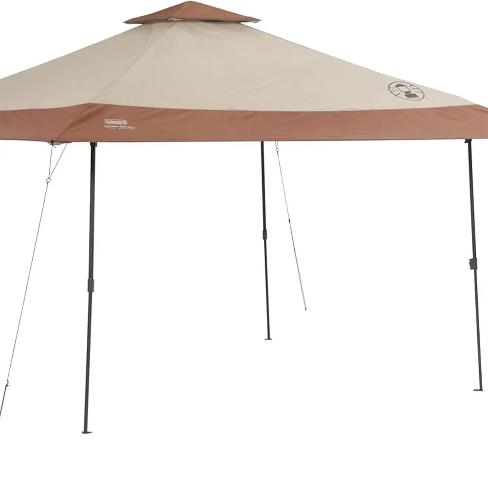 مأوى مظلة محمول سريع الإعداد مقاس 13 × 13 قدمًا مع سقف مزود بفتحات تهوية لتعزيز تدفق الهواء وحماية من أشعة الشمس 50+، مثالي للاستخدام في الهواء الطلق