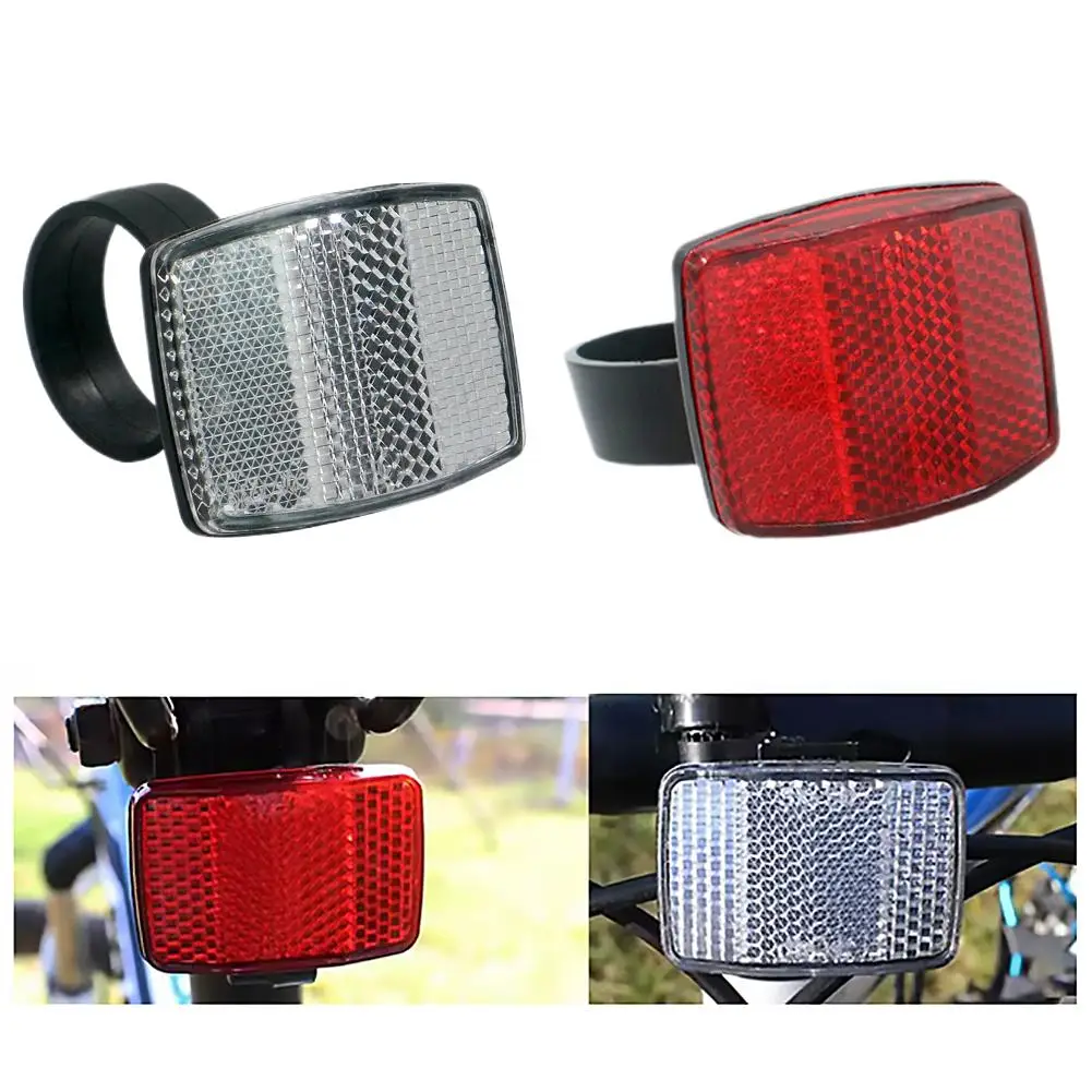 Bicycle Reflectors Bike Front and Rear Reflectors Bike Cycling Safety Warning Reflectors for Handlebar and Seatpost Night Riding