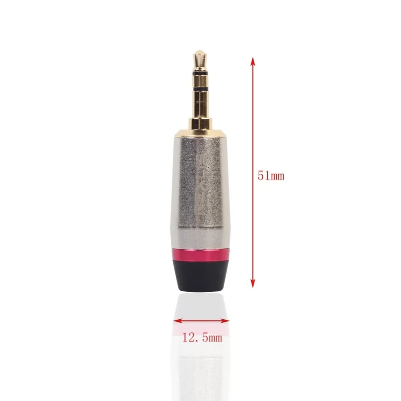 1-10pcs Zinc Alloy Shell Gold-plated Head 3.5 Stereo Headphone Plug 3.5mm Audio Soldering Plug