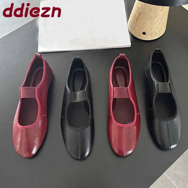 

2025 Новая мода с круглым носком, женские балетки на плоской подошве, танцевальная обувь, мягкая женская обувь на плоской подошве, женские туфли Мэри Джейн на плоской подошве, большой размер 43