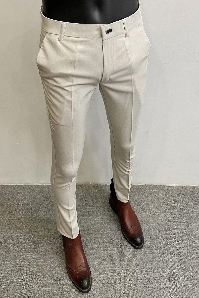 Summer Men\'s Casual Stretch Pants New Solid Color Slim Business Formal Office Versatile Interview For Men Daily Wear Hot sales