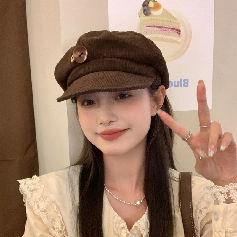 Autumn Winter Women Berets Female Retro Boinas Berets Cap Lady Bonnets Hat Octagonal Newsboy Hat
