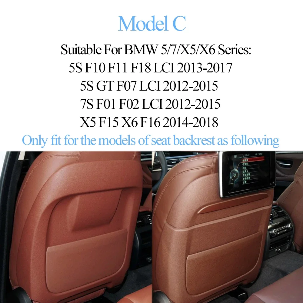 For BMW 5 5GT X5 X6 6GT 7 Series F10 F07 F01 F02 F15 2013-2018 Updated New Model Seat Backrest Rear Pocket Leather Panel Cover