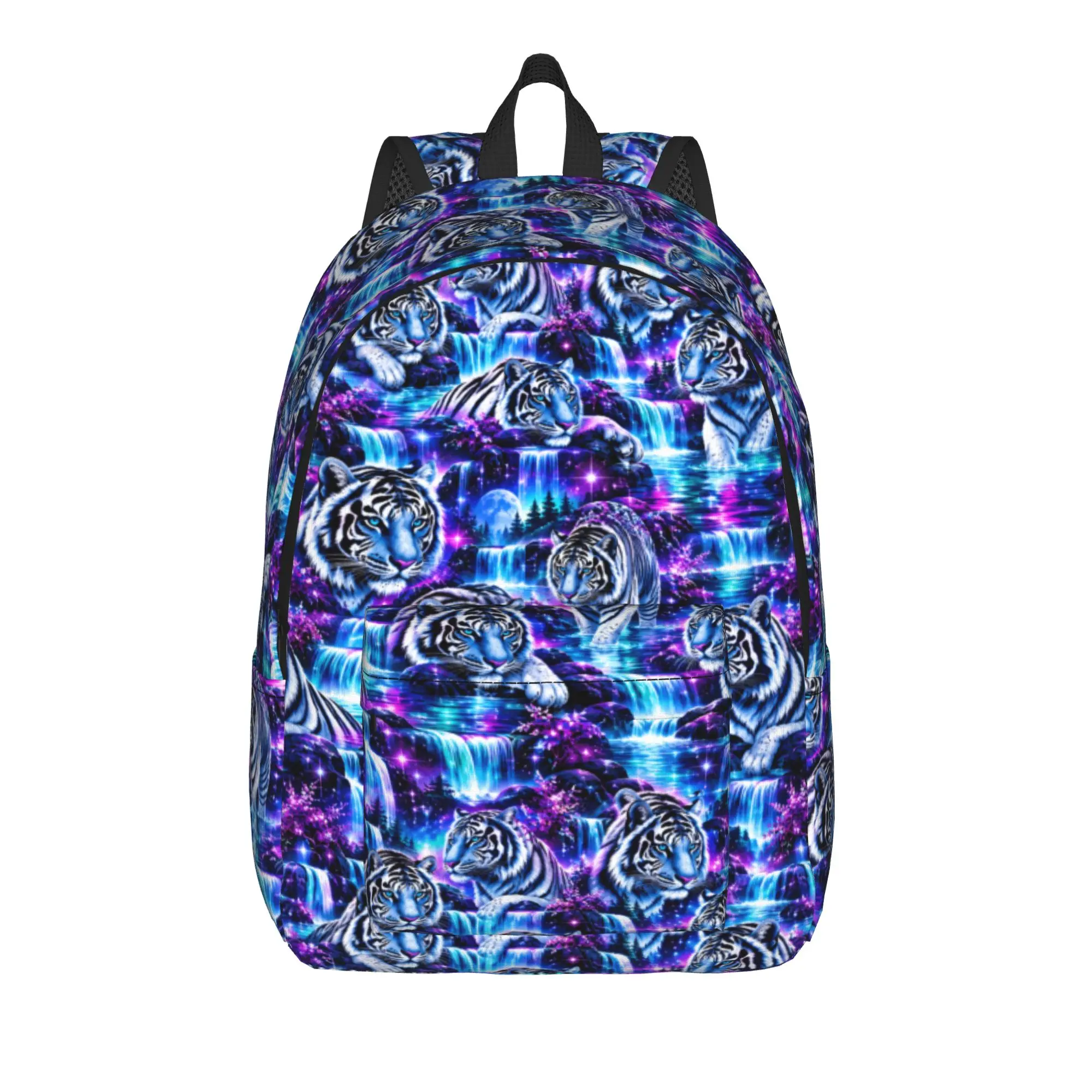Tiger Patterned Backpack Flat 2d Digital Printing Travel Backpacks Youth Custom Big School Bags Streetwear Rucksack