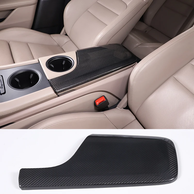 

Real Carbon Fiber Car Center Console Armrest Box Panel Cover Sticker Trim For Porsche Taycan 2019-2022 Auto Interior Accessories