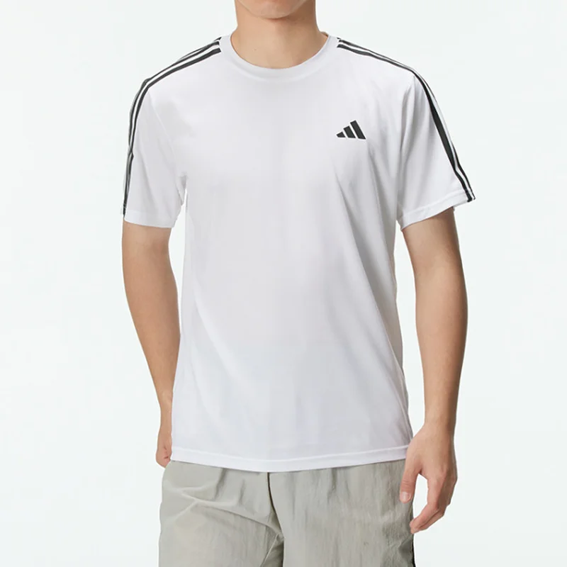 Adidas Men's 2026 Summer New White Breathable Fitness Sports T-Shirt IB8151