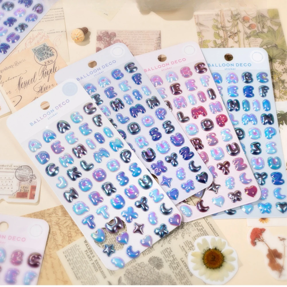 

4 pcs/lot Colorful Rainbow Letters Decor Stickers Scrapbooking Diy Journaling Cute Stationery Diary Sticker Gift Prizes