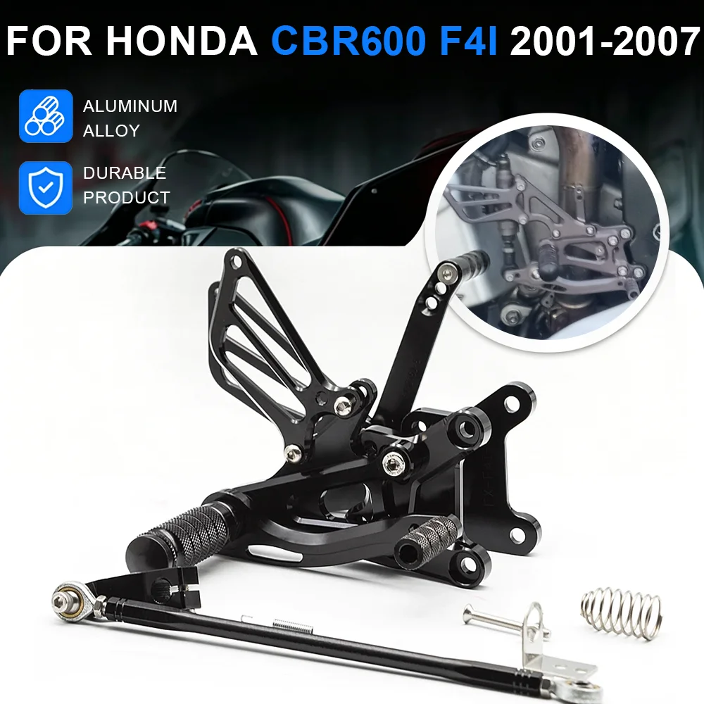 

For Honda CBR600 CBR 600 F4I 2001 2002-2007 CNC Aluminum Adjustable Motorcycle Rearset Rear Set Foot Peg Pedal Footrest