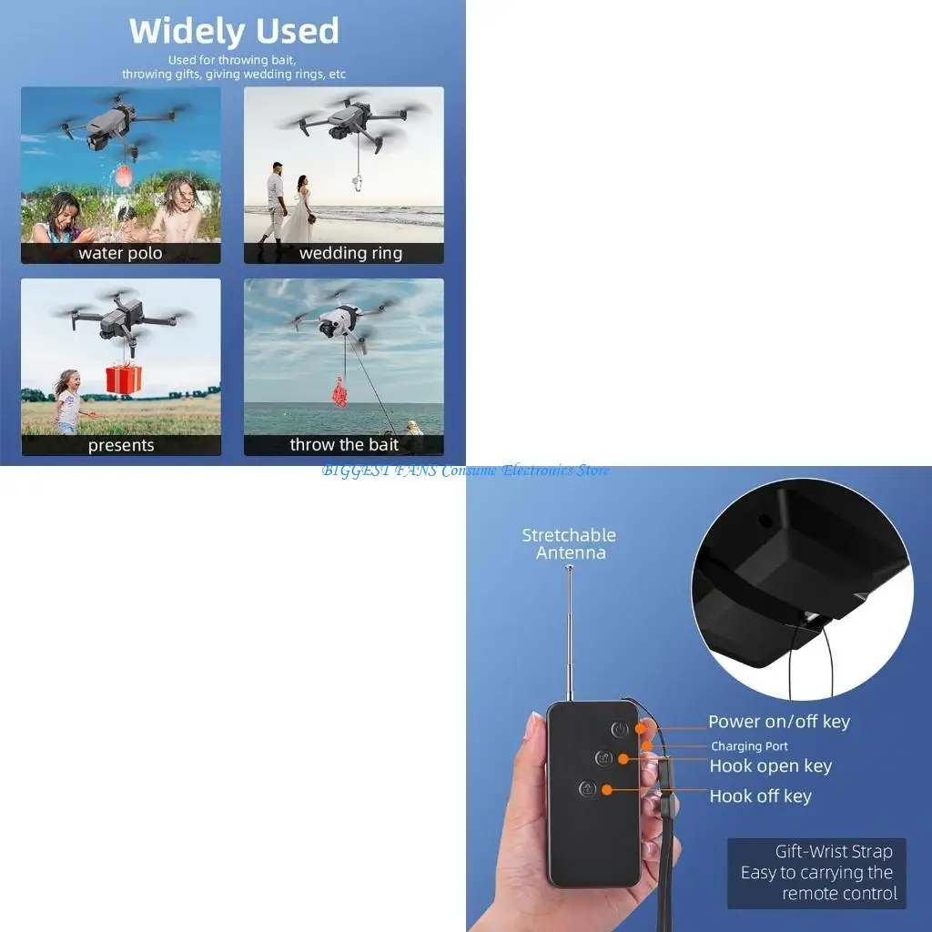 

Airdrop Device for Drones Accessories Payload Delivery Transport Device Fishing
