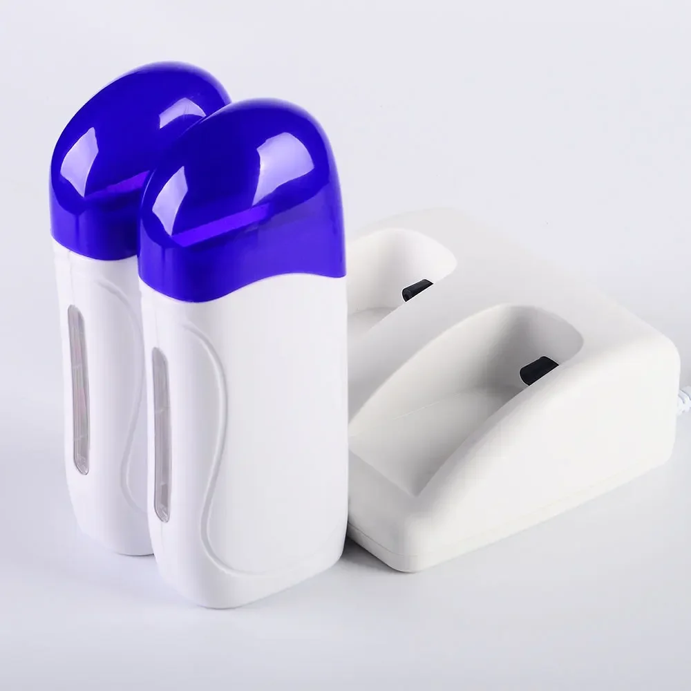 40W High Power Professional Hair Removal Wax Heater Machine Double Seat Roller Handheld Wax-melt Therapy Machine Beauty Salon
