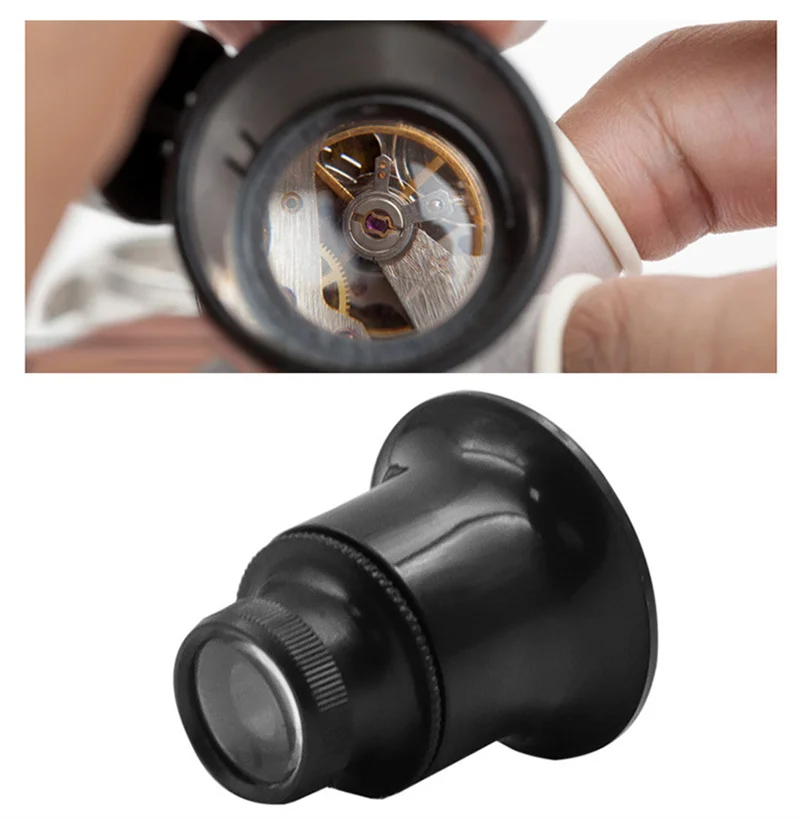 3X 5X 10X 15X 20X Jeweler Watch Magnifier Tool Portable Monocular Magnifying Glass Loupe Lens for Eye Magnifier Len Watchmakers