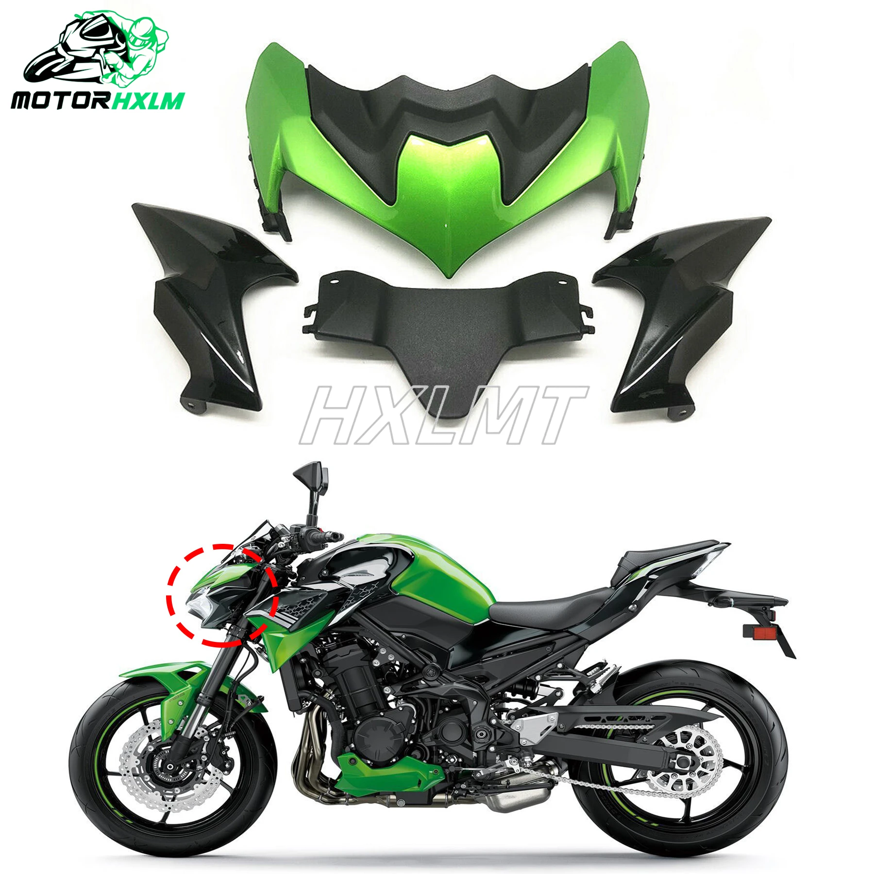 

2024 Z900 Motorcycle Front Side Nose Cover Headlight Headlamp Panel Fairing Cowl For Kawasaki Z 900 2020 2021 2022 23Accessories