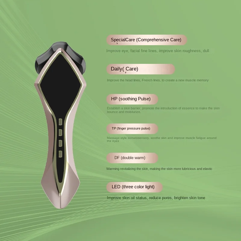 Dispositivo facciale ad ultrasuoni portatile ricaricabile a microcorrente per la cura del viso per rassodare il potenziatore del siero per la riduzione delle rughe antietà