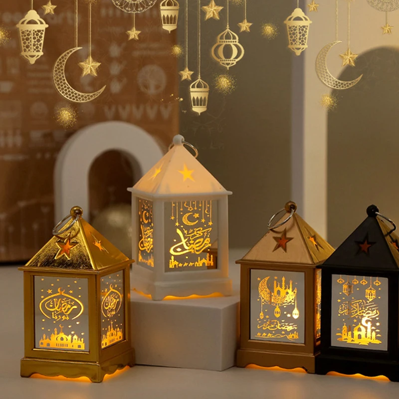 2025 EID Mubarak Wind Lantern Ornaments Ramadan LED Portable Lamp Eid Al Adha Gifts Muslim Gurbang Ramadan Decoration for Home