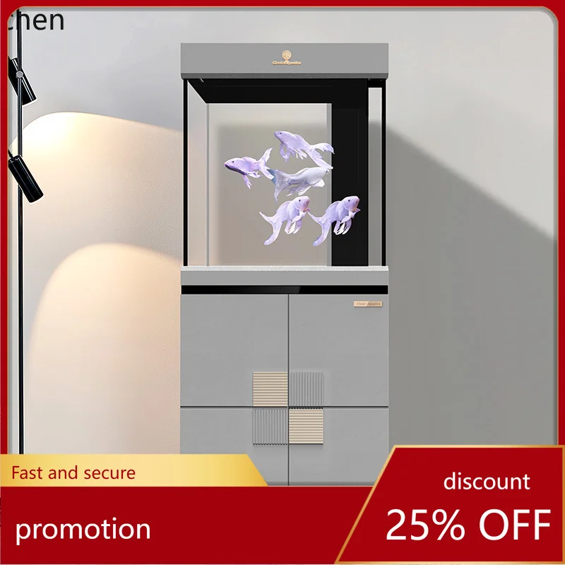 

HT fish tank intelligent small and medium living room Rubik's cube ecological ultra-white glass screen bottom filter aquarium