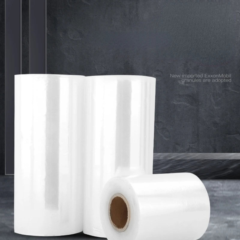 200m PE Clear Winding Stretch Thin Film Anti-damage Small Package Wrap Rolls Fixed Protect PE Leakproof Sticky Membrane Sheet