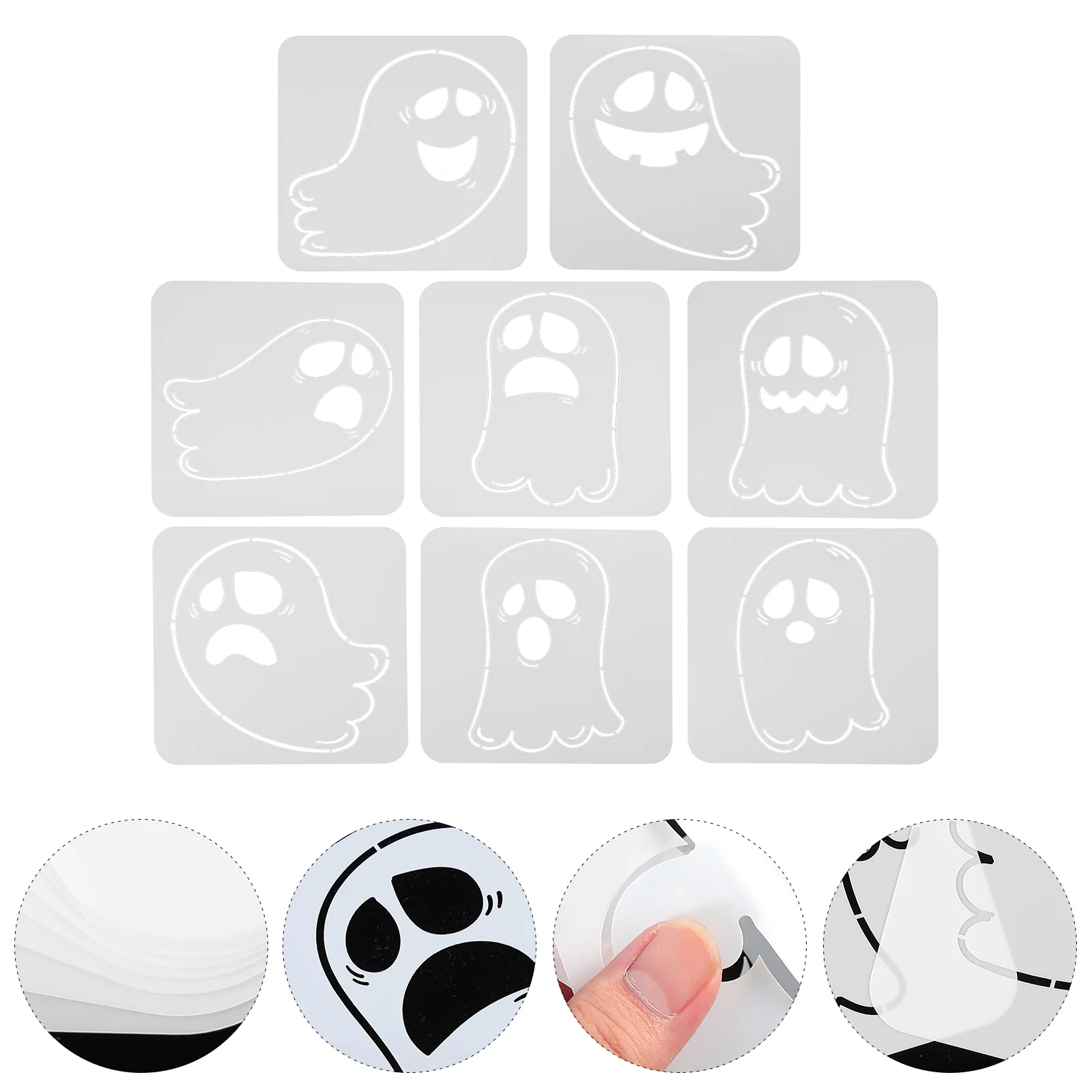 

8 Pcs Painting Template Durable Stencils Ghost Halloween Decorate The Pet Spraying