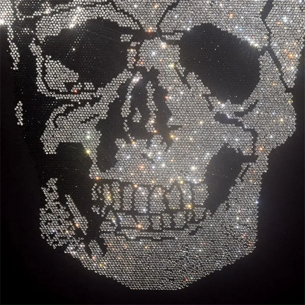 Shiny skull fashion large cloth paste hot diamond Sequin DIY clothes T-shirt decorative patch clothing accessories