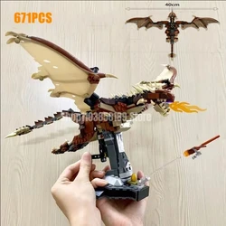 671Pcs Hungarian Horntail Dragon Building Blocks Model 76406 Bricks Education Toys for Kids Christmas Gifts