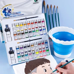 Marie's 12/18/24/36 Colors Waterproof Fabric Paint Set for Clothes Permanent for T-shirts,Shoes,Jeans,Canvas,DIY Projects