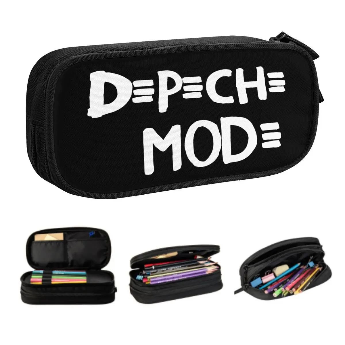 Custom Kawaii Electronic Rock Depeche Cool Mode Pencil Case for Boys Gilrs Large Capacity Pen Bag Box School Accessories